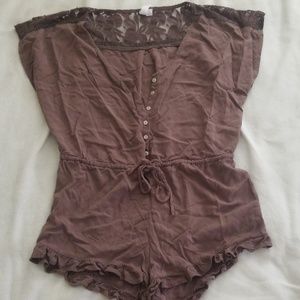 Brown Lacy Romper